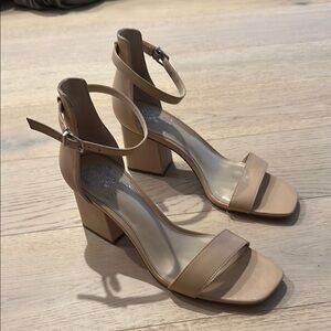 Elegant Tan Block Heel Sandals